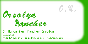 orsolya mancher business card